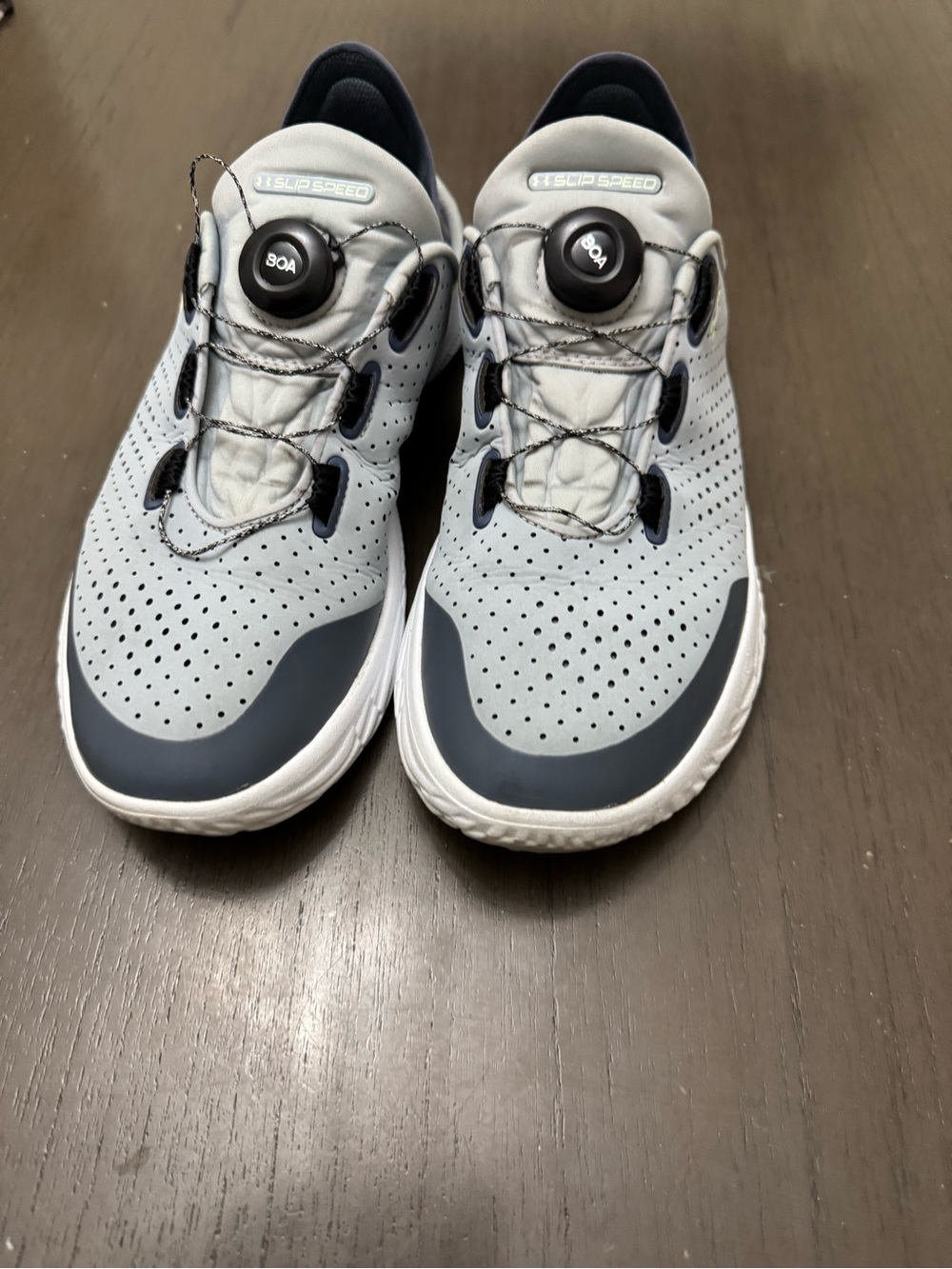 Under Armour UA SlipSpeed  Men's Light Gray and Navy BOA size 10
